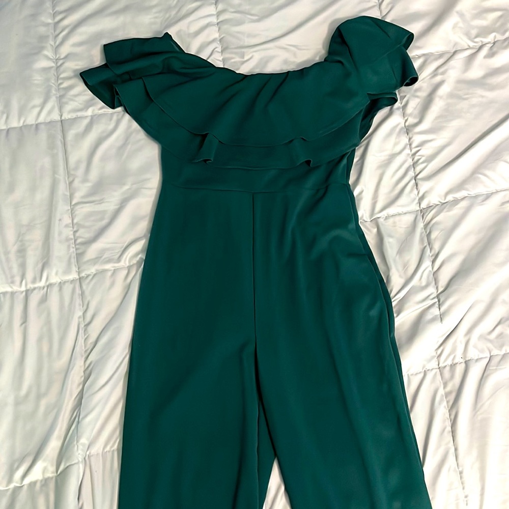 Womens emerald green jumpsuit